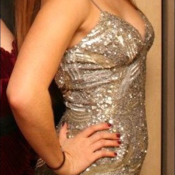 Sean Collection 100% Silk, Hand-Beaded Mini Dress - Picture 1 of 5